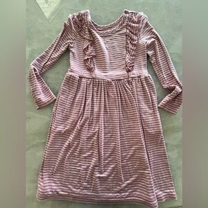 Little Sleepies Play pink and white striped dress, 5